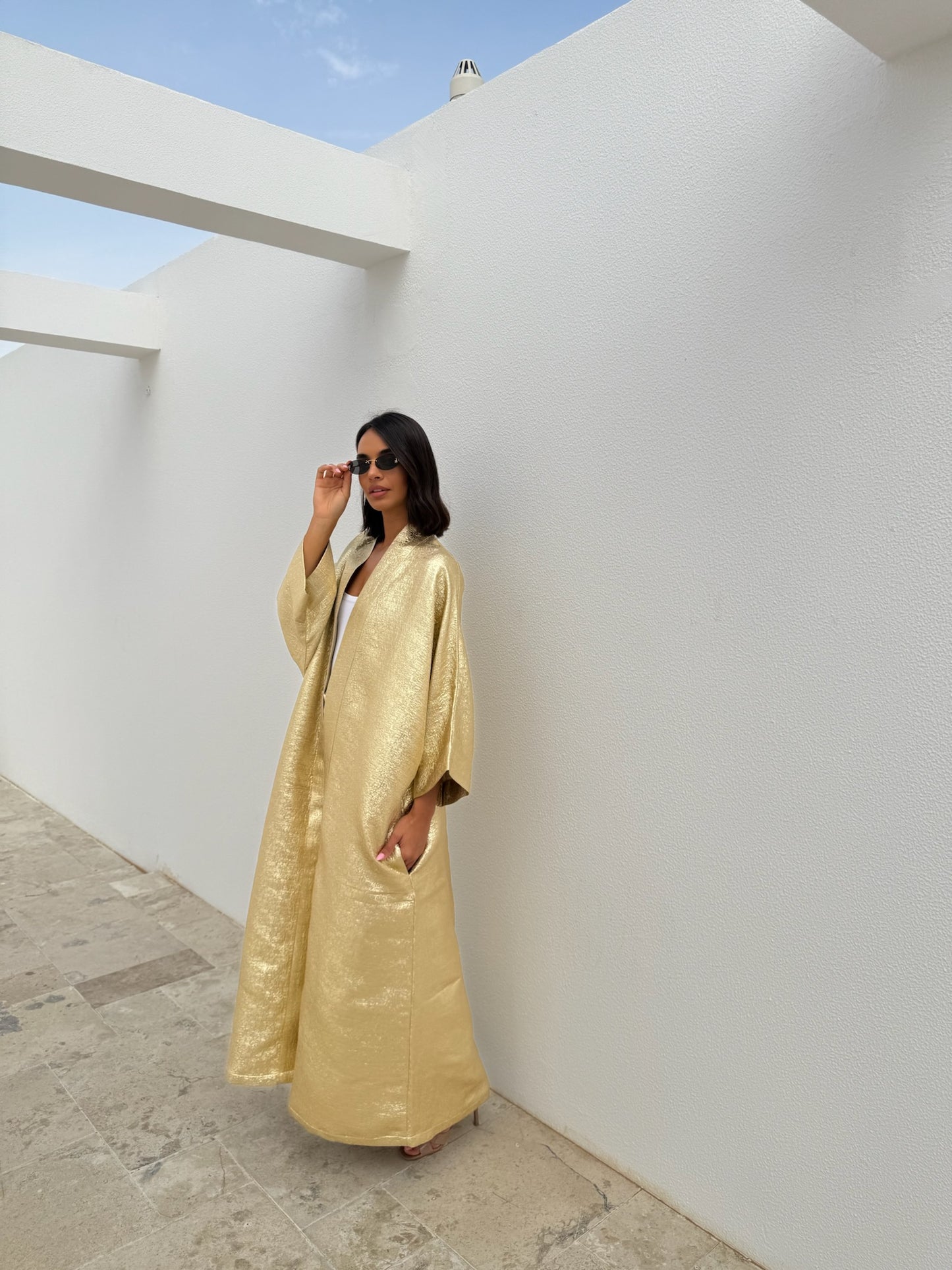 METALLIC ABAYA GOLD