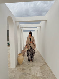 MIMI CARAMEL TUNIC WITH LEOPARD