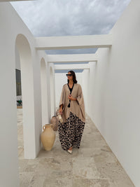 MIMI CARAMEL TUNIC WITH LEOPARD