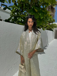 METALLIC ABAYA SILVER-GOLD