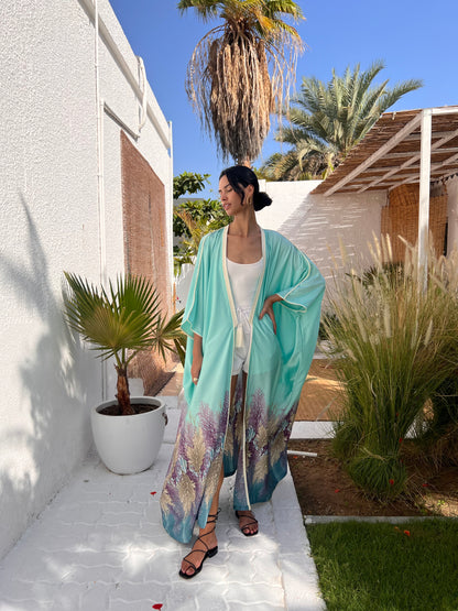 SILK TUNIC - AQUA GREEN