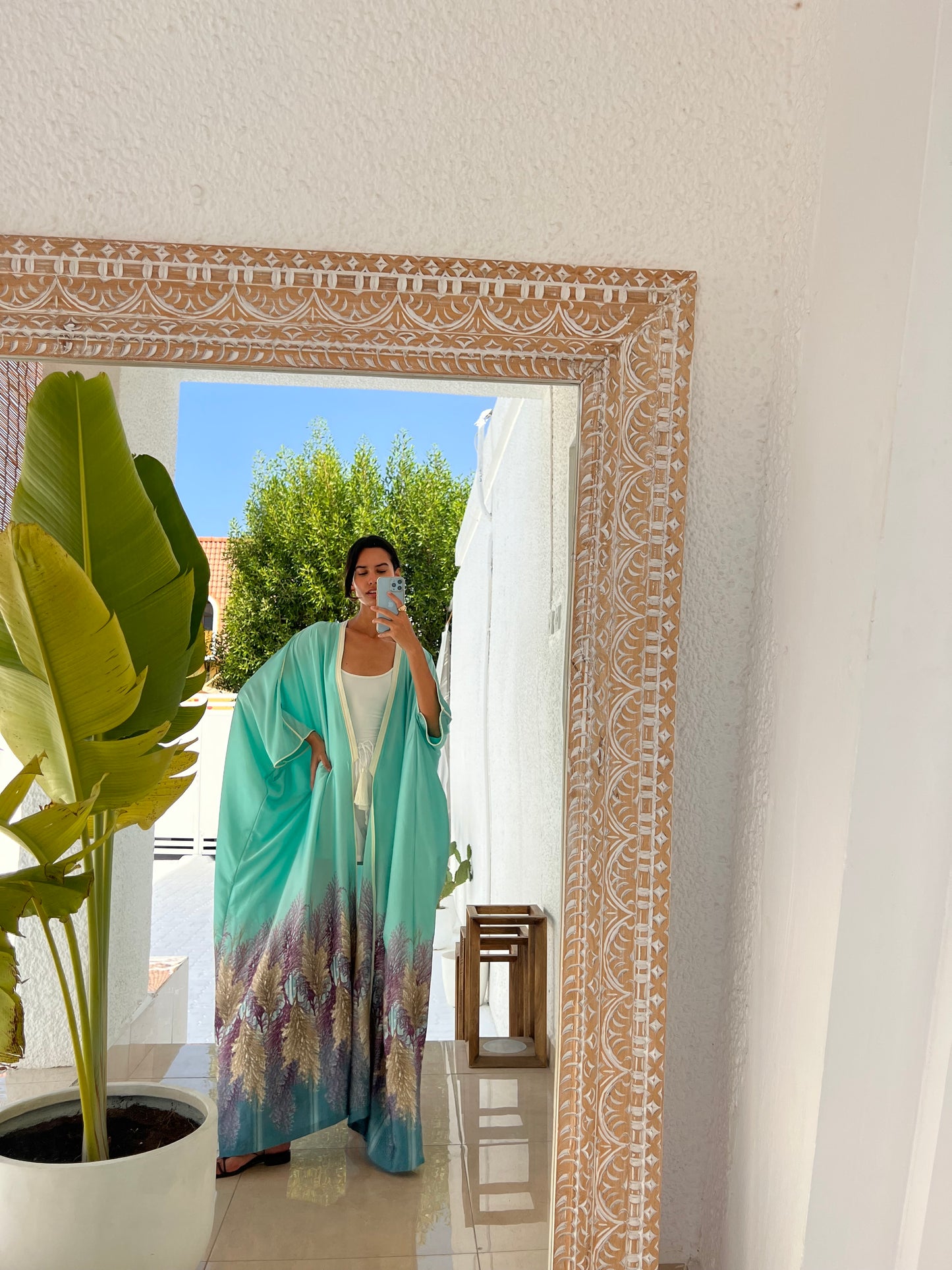 SILK TUNIC - AQUA GREEN