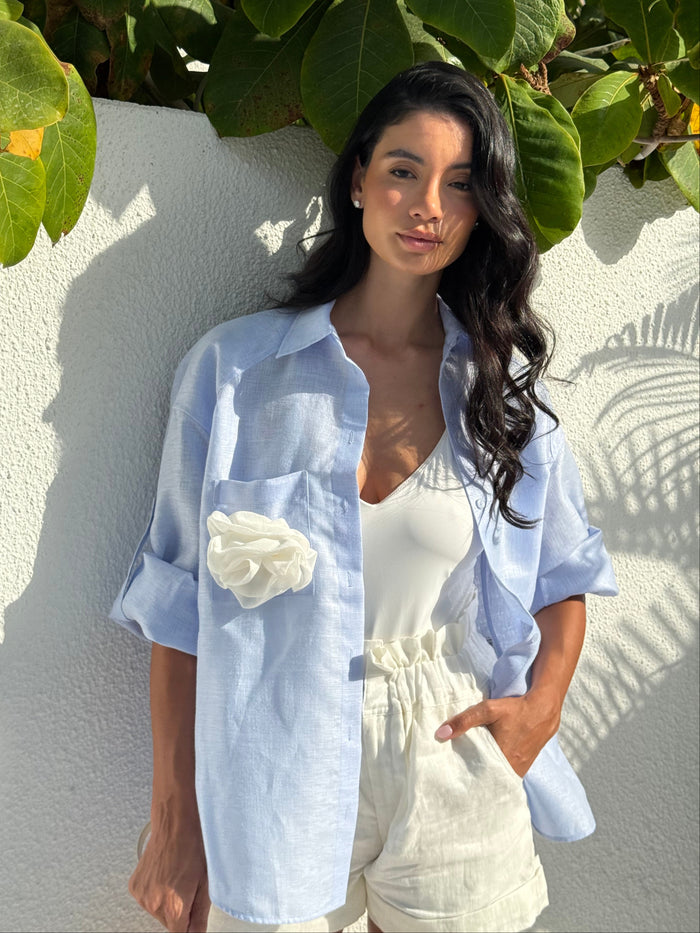 PAT COTTON-SHIRT SOFT BLUE