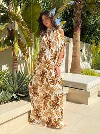 BEA SILK KAFTAN - Cream & Gold