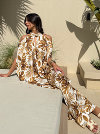 BEA SILK KAFTAN - Cream & Gold