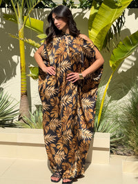 BEA SILK KAFTAN - Black & Gold