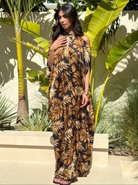 BEA SILK KAFTAN - Black & Gold