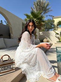 GALA LACE Kaftan White