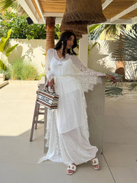 GALA LACE Kaftan White