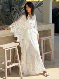 GALA LACE Kaftan White