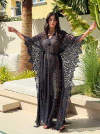 GALA LACE Kaftan Black