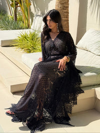 GALA LACE Kaftan Black