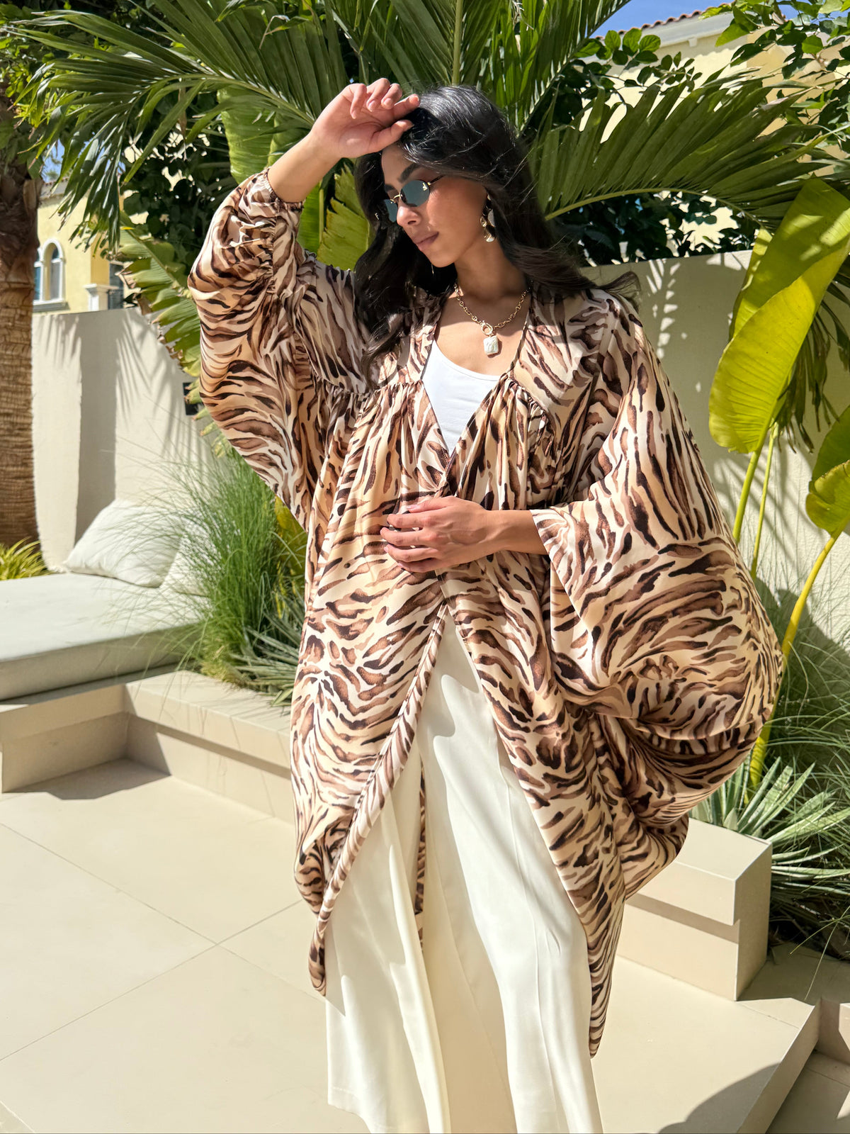 LOLA Silk Kaftan Caramel