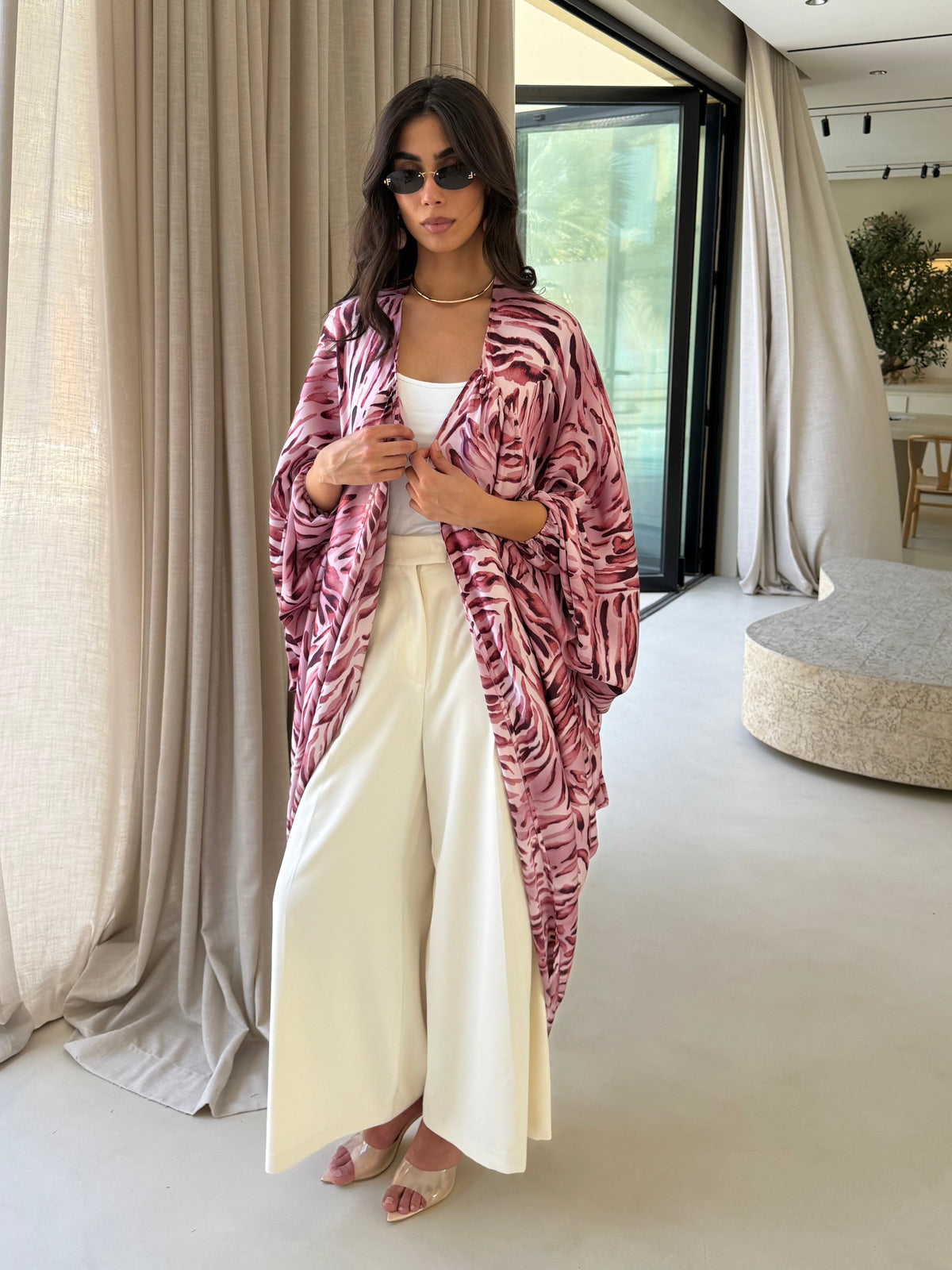 LOLA Silk Kaftan Pink