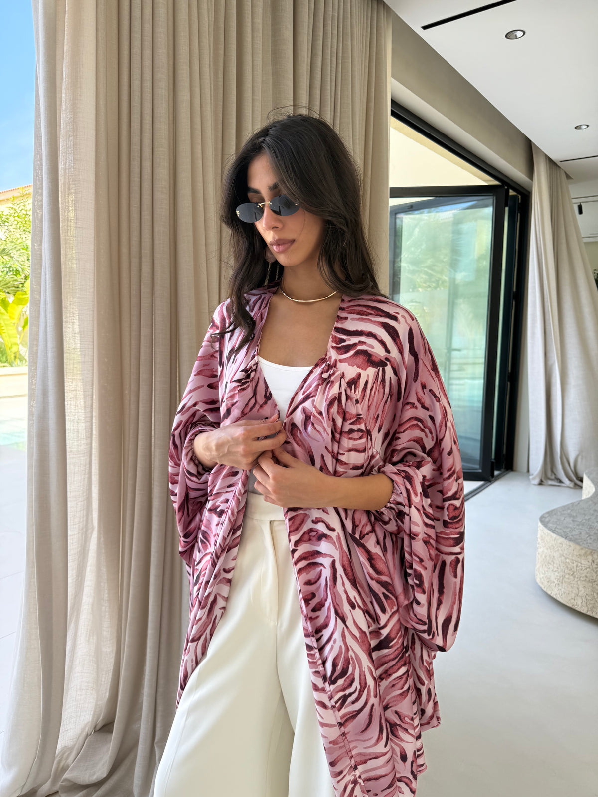 LOLA Silk Kaftan Pink