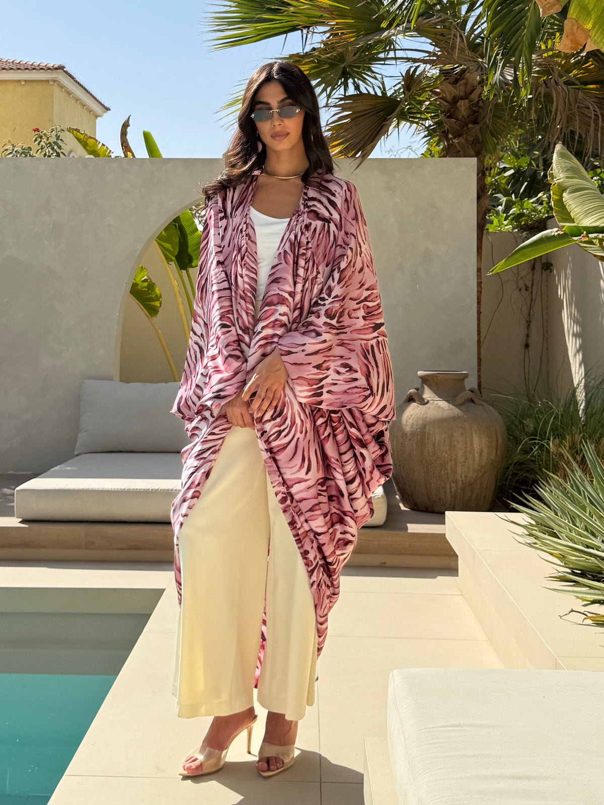 LOLA Silk Kaftan Pink