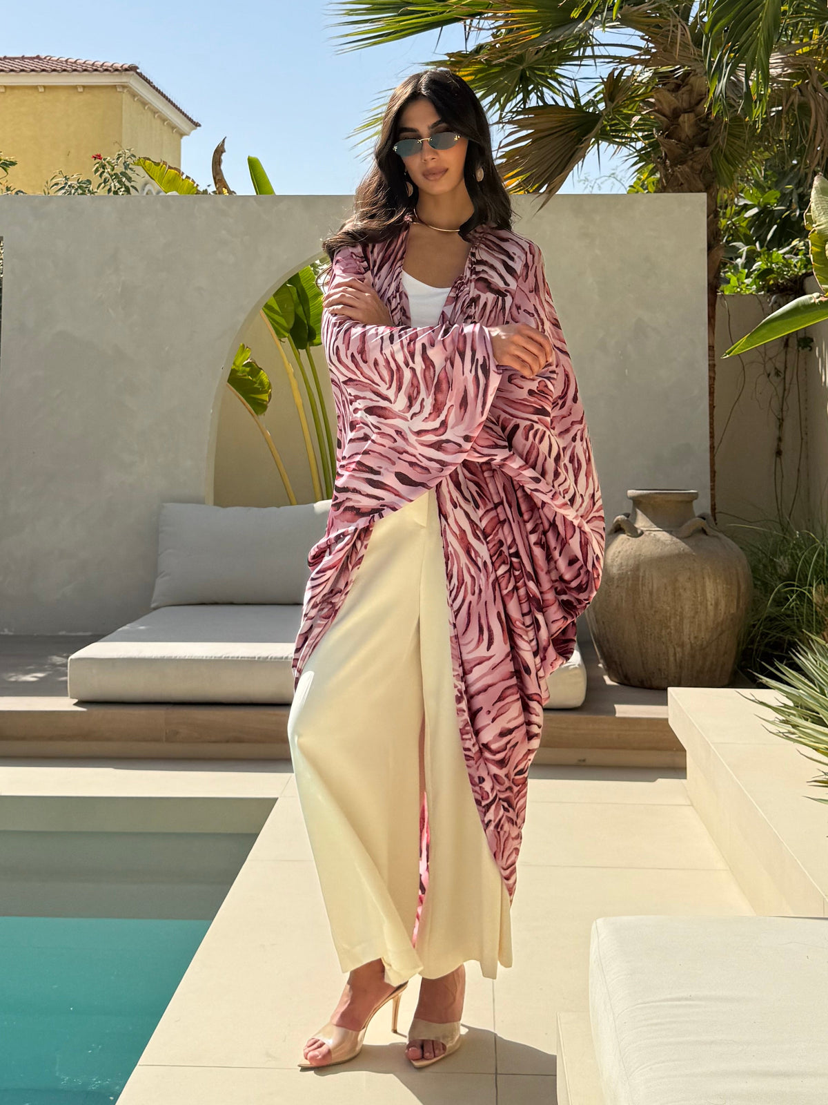 LOLA Silk Kaftan Pink