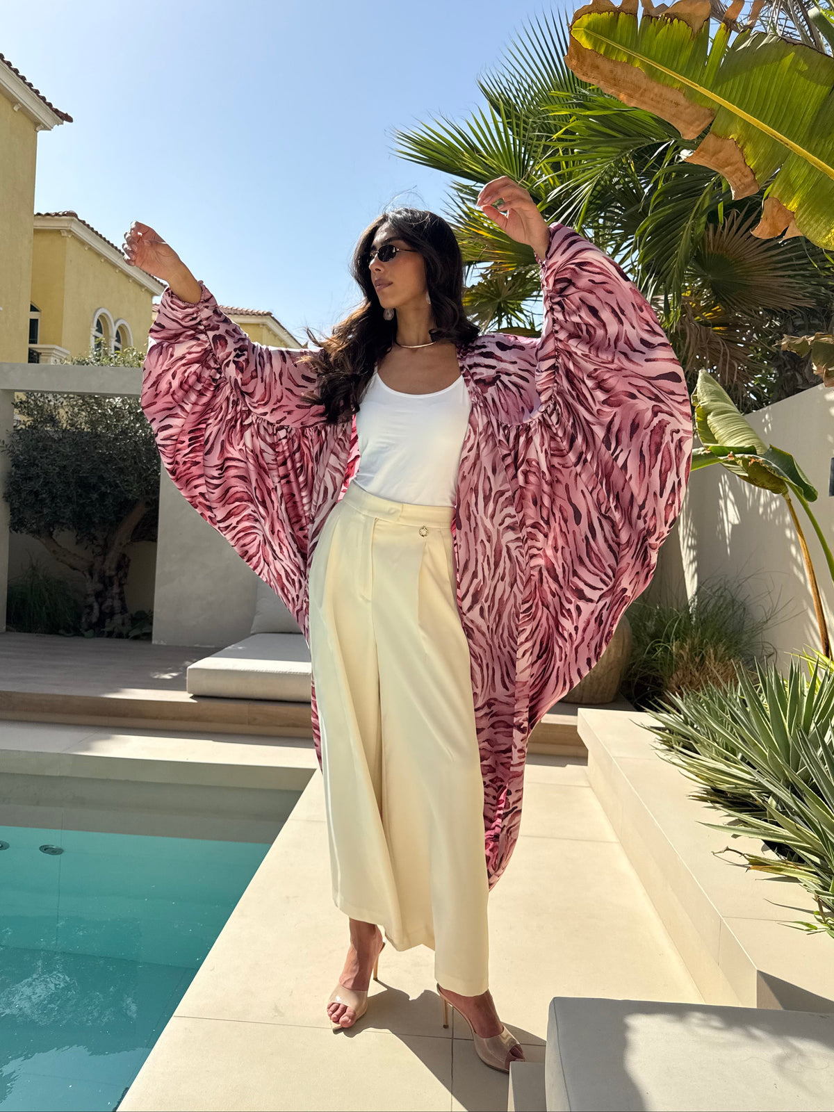 LOLA Silk Kaftan Pink