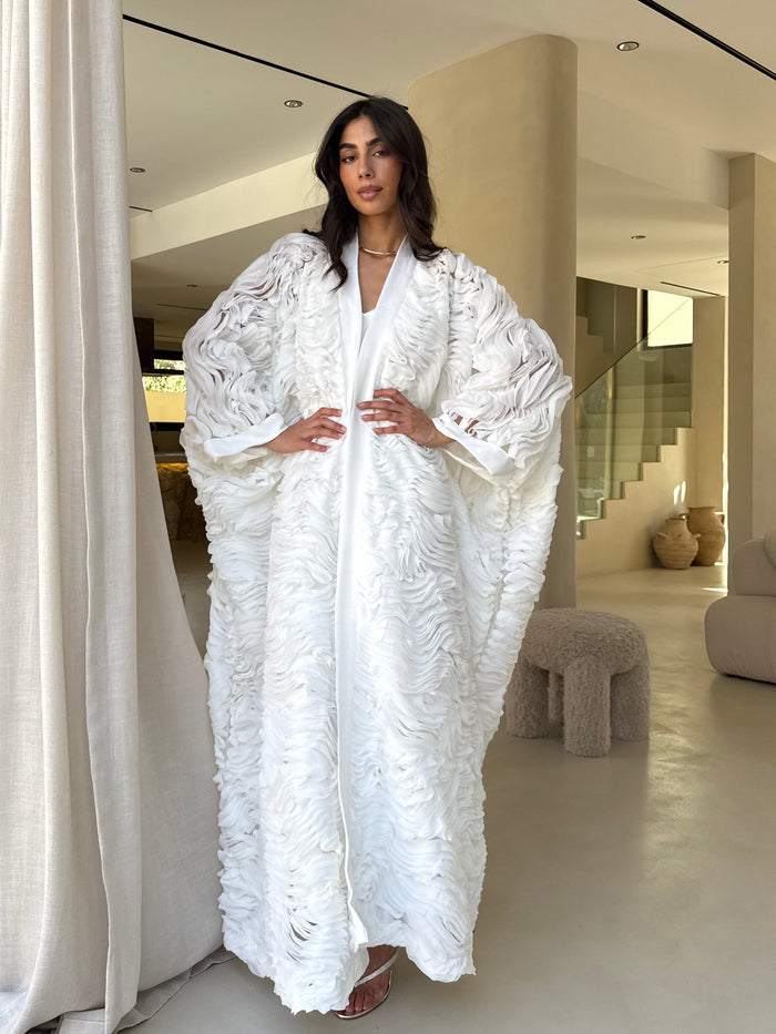 ALMA TUNIC - White Ruffled Chiffon