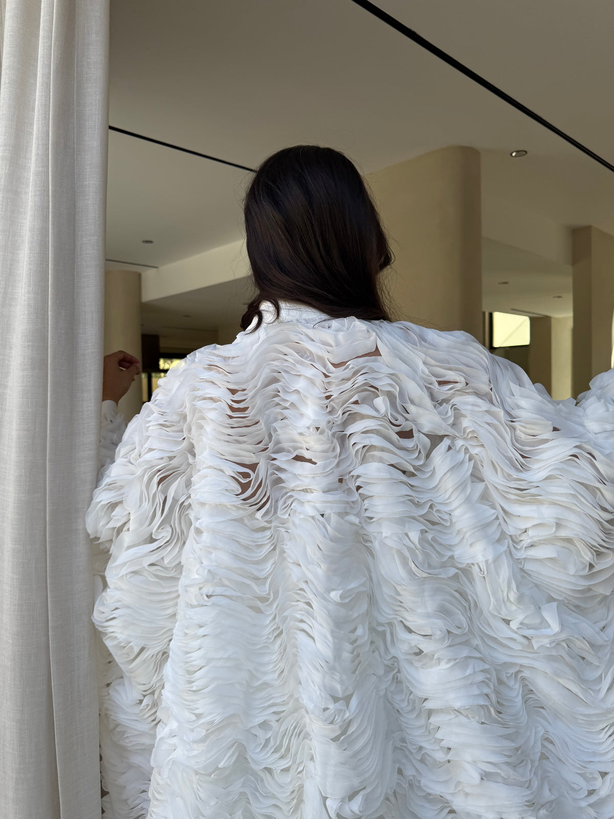 ALMA TUNIC - White Ruffled Chiffon