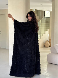 ALMA TUNIC - Black Raffled Chiffon