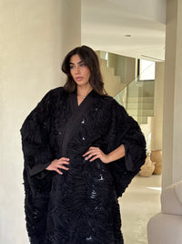 ALMA TUNIC - Black Raffled Chiffon