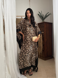MAYA KAFTAN LEOPARD PRINT