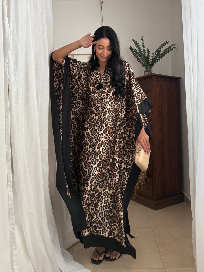 MAYA KAFTAN LEOPARD PRINT