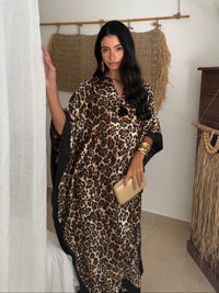 MAYA KAFTAN LEOPARD PRINT