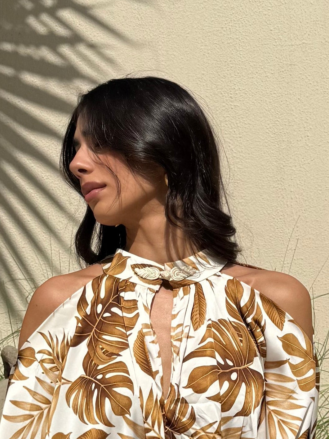 BEA SILK KAFTAN - Cream & Gold