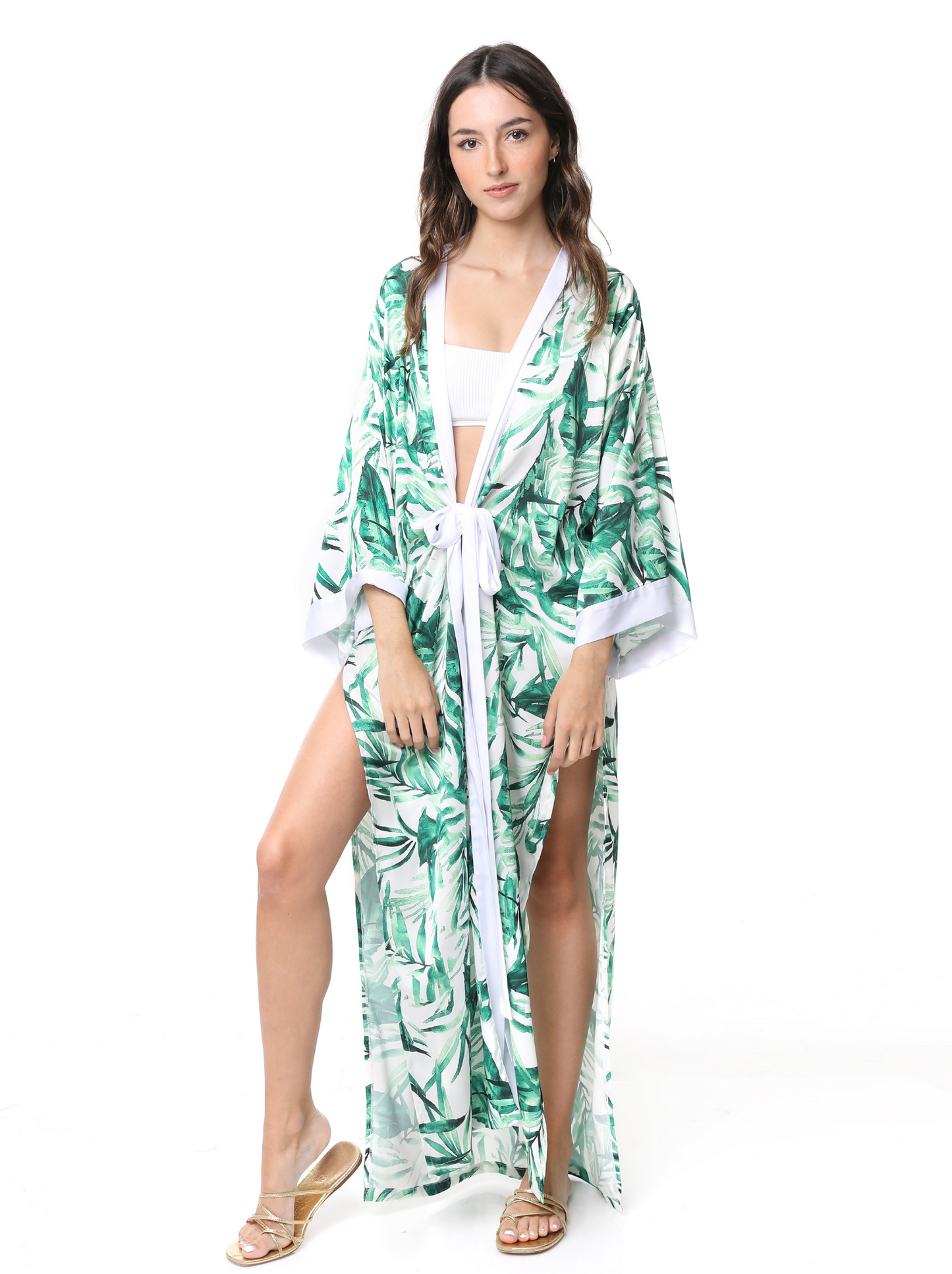 SARA KIMONO PALM LEAVES