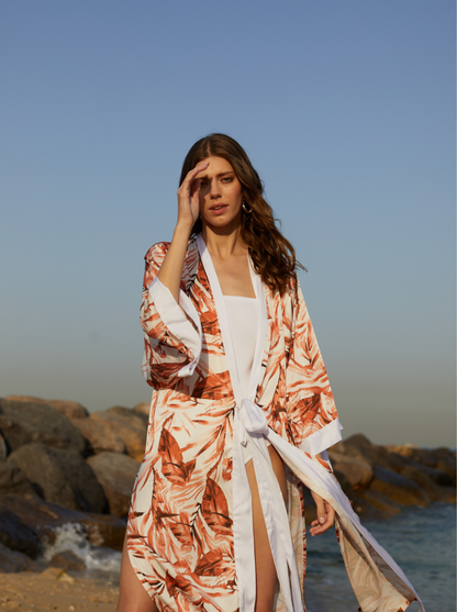 SARA KIMONO PALM LEAVES