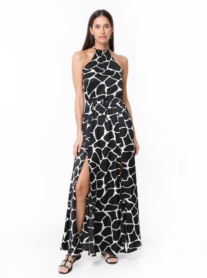 ALBA DRESS GIRAFFE BLACK