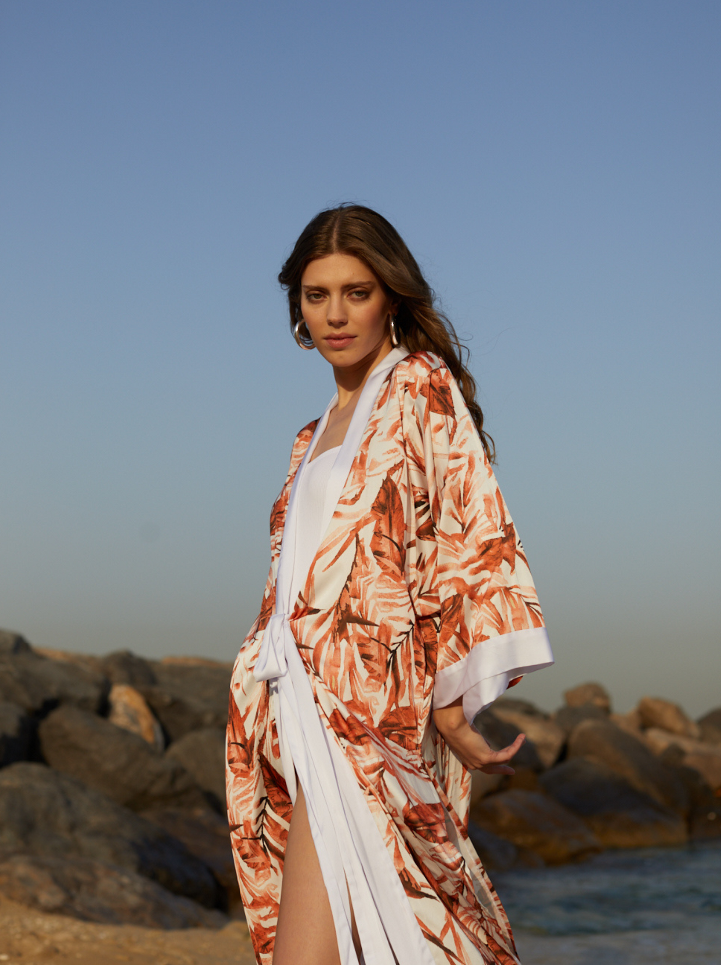 SARA KIMONO PALM LEAVES