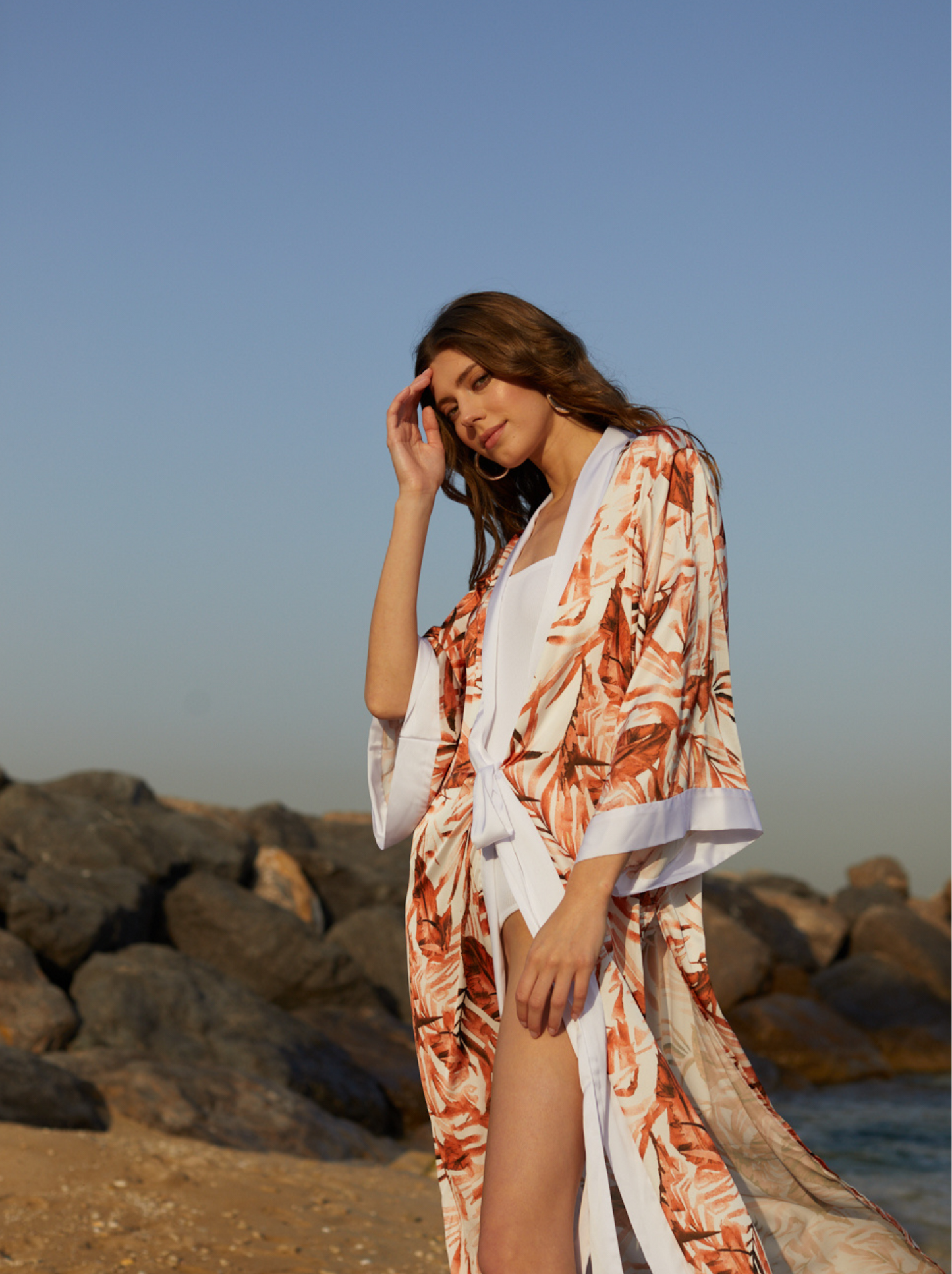 SARA KIMONO PALM LEAVES