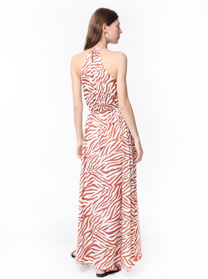 ALBA DRESS ZEBRA BROWN