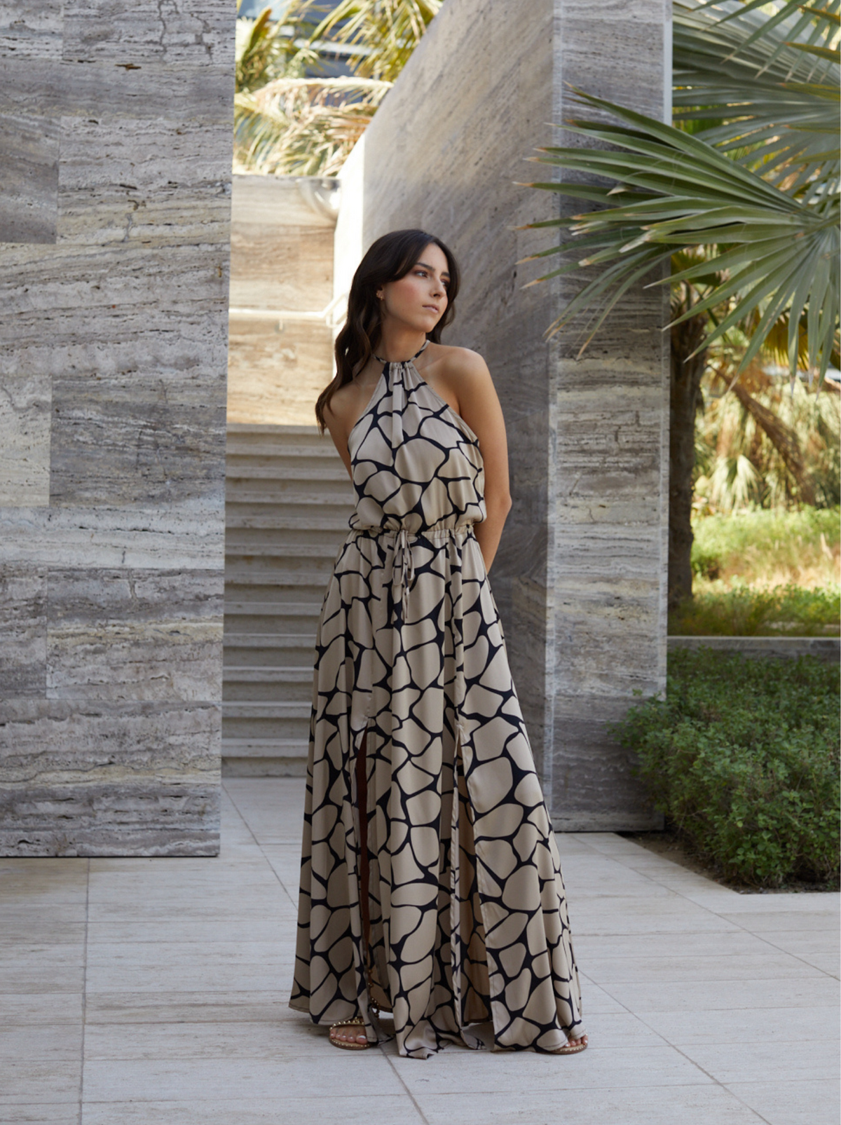 ALBA DRESS GIRAFFE CARAMEL