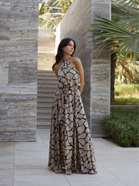 ALBA DRESS GIRAFFE CARAMEL