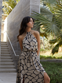 ALBA DRESS GIRAFFE CARAMEL