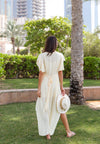 ANGIE DRESS WITH RAFFLE SLEEVES WHITE