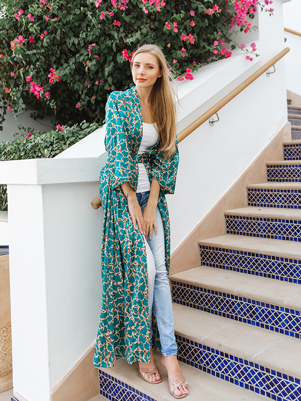 OLYMPIA KAFTAN AQUA GREEN