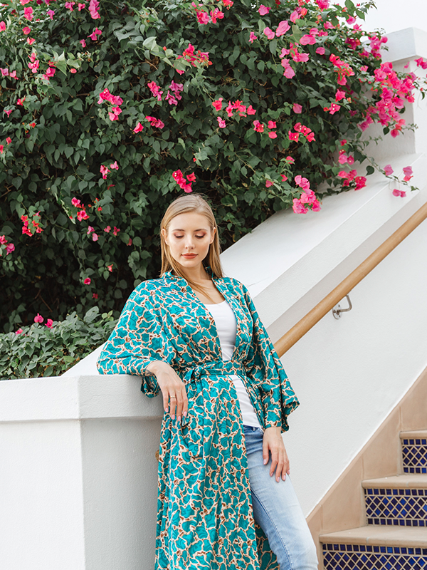 OLYMPIA KAFTAN AQUA GREEN