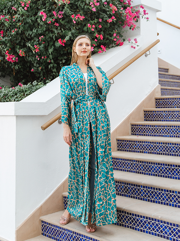 OLYMPIA KAFTAN AQUA GREEN