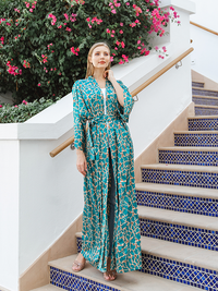 OLYMPIA KAFTAN AQUA GREEN