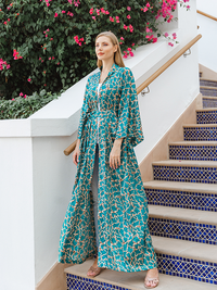 OLYMPIA KAFTAN AQUA GREEN